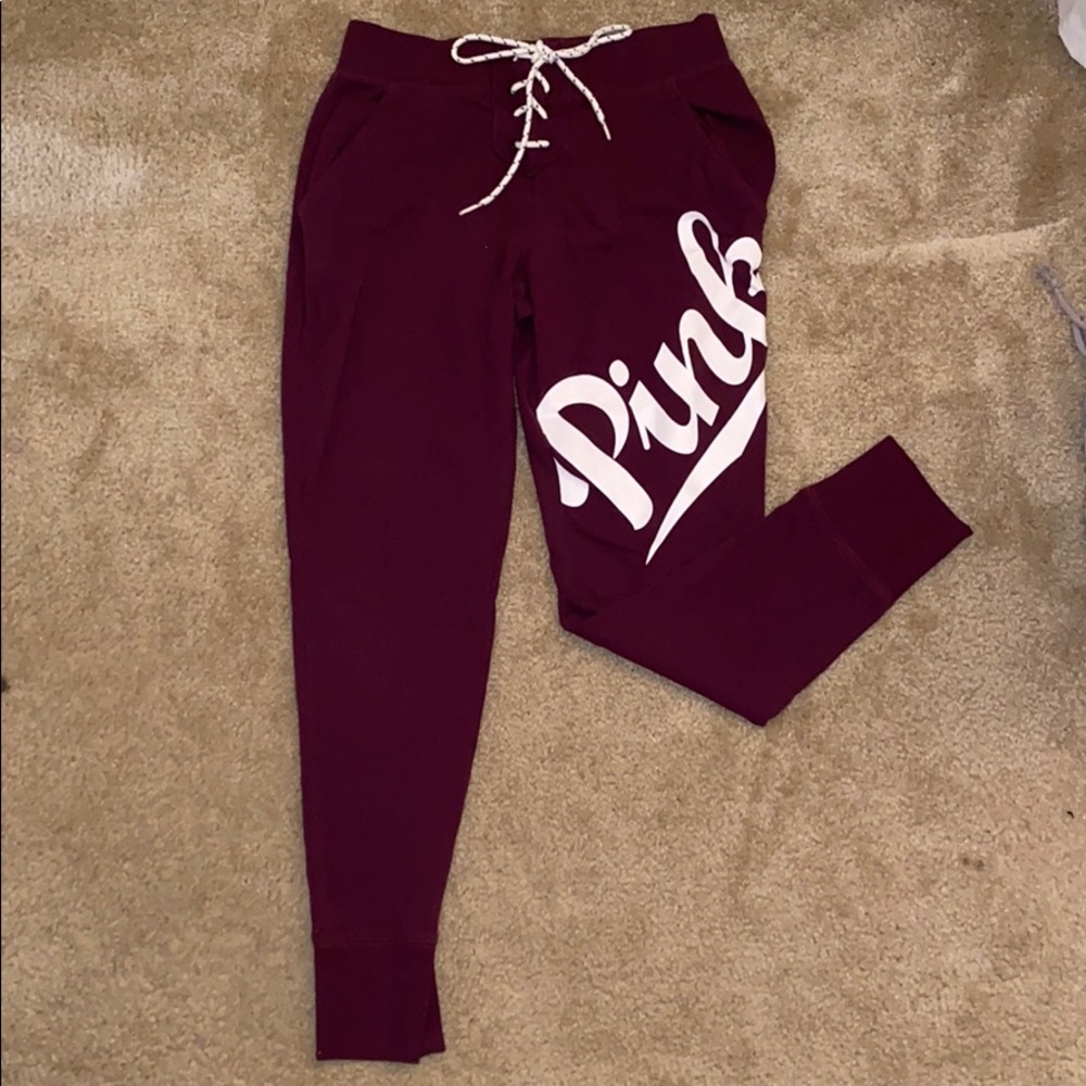 Victoria secret Pink Maroon colored sweatpants